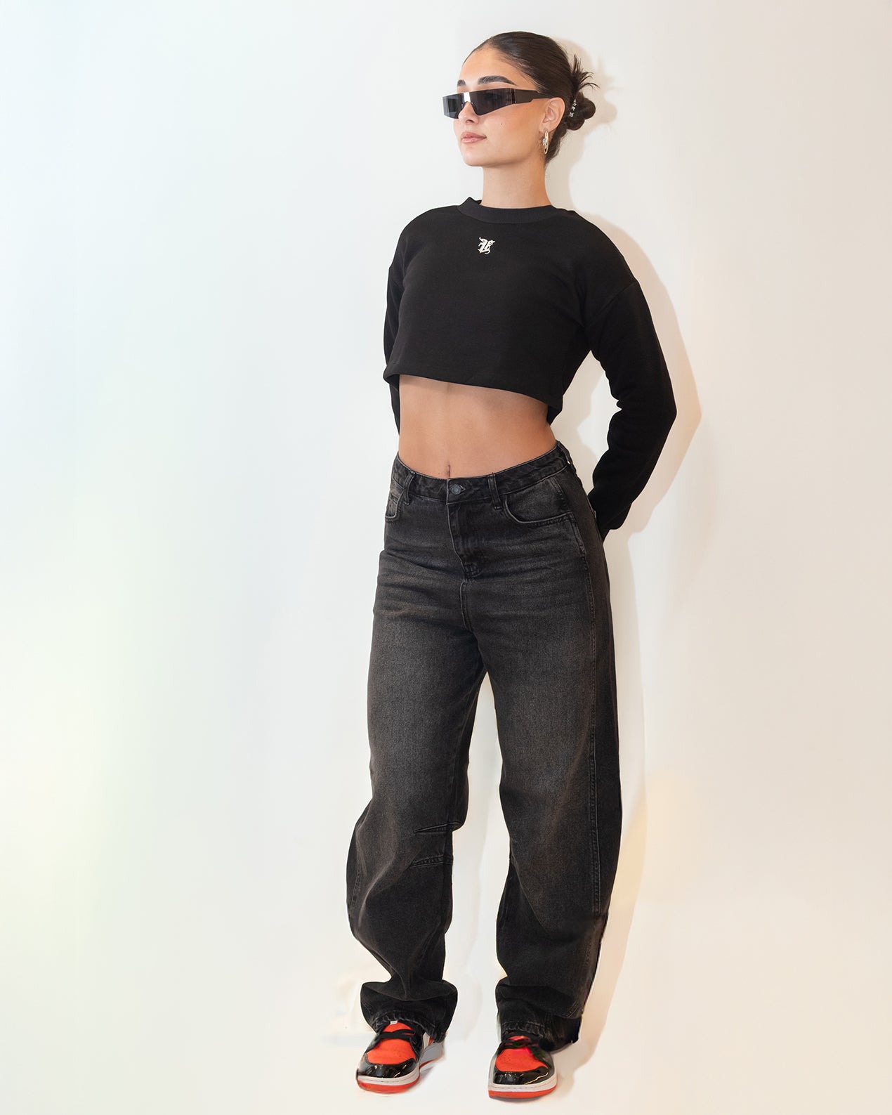 Crop Swetshirt Black