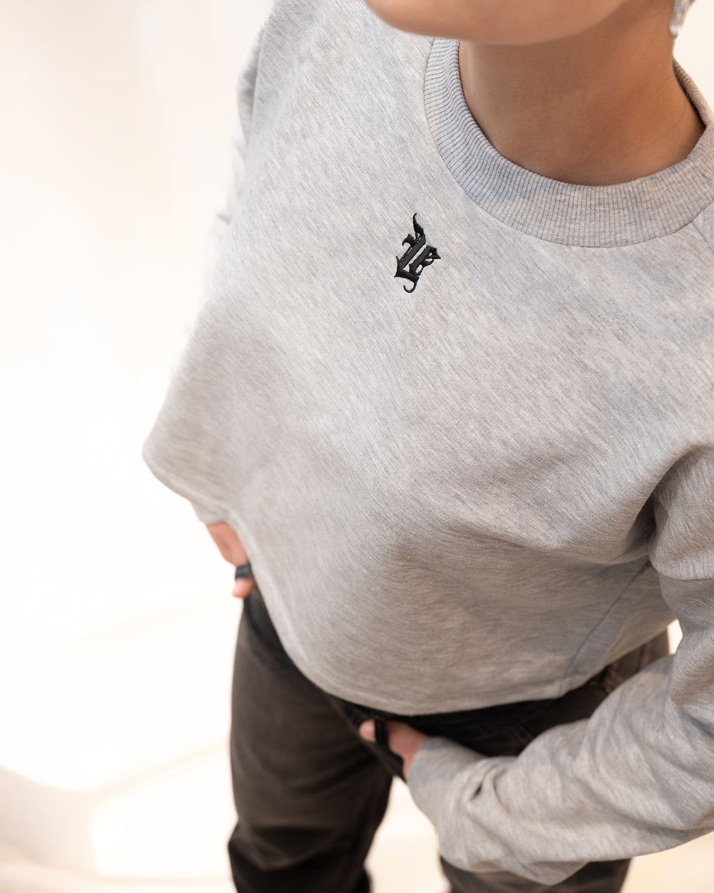 Crop Swetshirt Grey