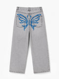 Butterfly Hand-Painted Denim
