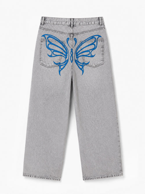 Butterfly Hand-Painted Denim