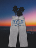 Butterfly Hand-Painted Denim